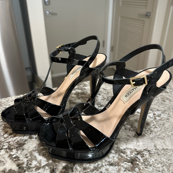 Size 7.5 KISMIT Steve Madden Tribute Inspired Heels Black - Picture 7 of 7